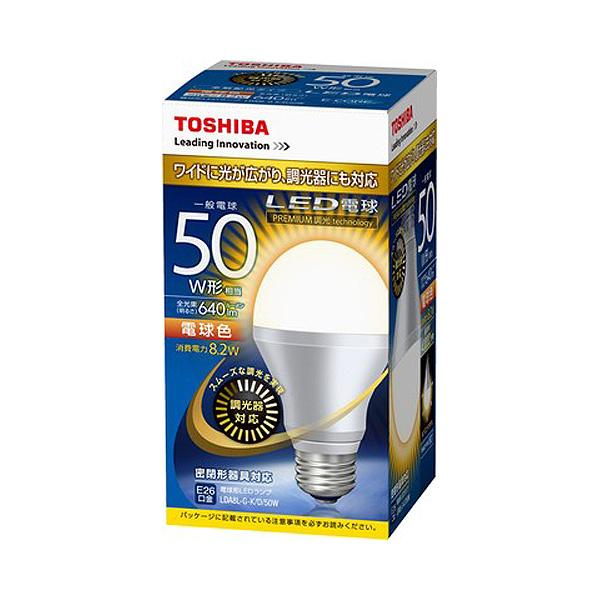 東芝ライテック TOSHIBA 東芝 LDA8L-G-K/D/50W LED電球 一般電球 調光