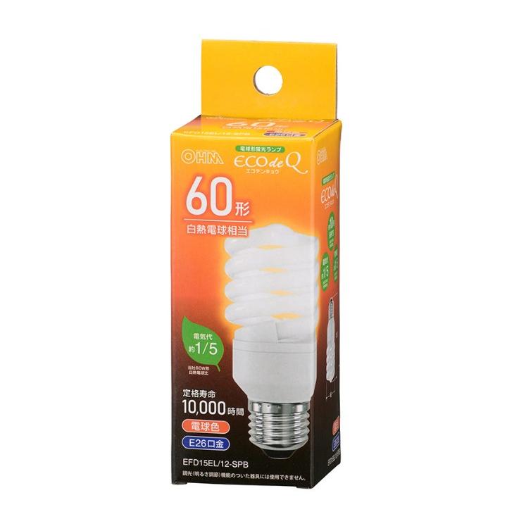 OHM オーム電機 EFD15EL/12-SPB 電球形蛍光灯 60形相当 電球色