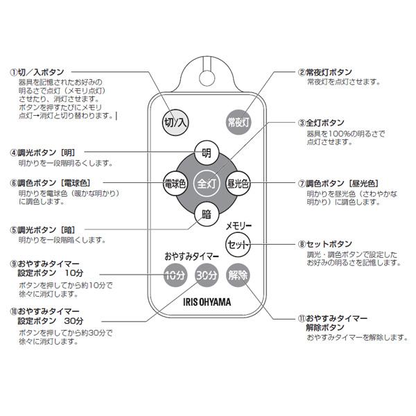 IRIS OHYAMA（アイリスオーヤマ） 新品 純正 照明 リモコン PL-RU1 LED