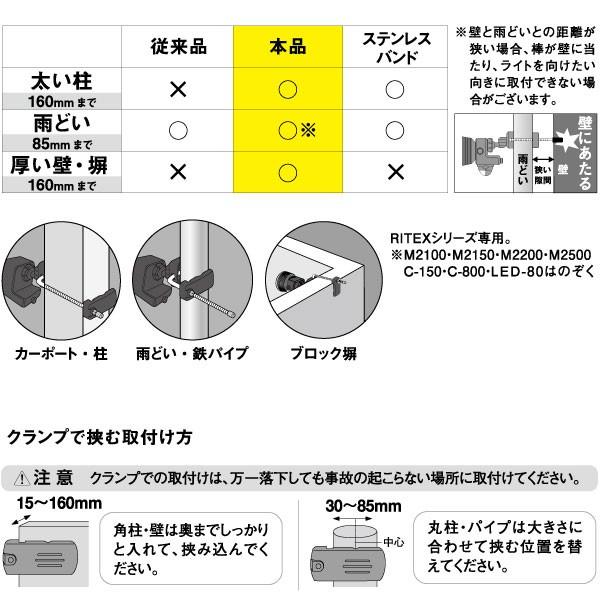 ムサシ RITEX ライテックス SP-5 センサーライト用クランプセット 太い ...