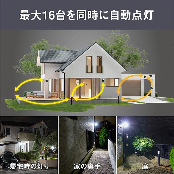 RITEX ムサシ 複数台を無線で一斉点灯 LED センサーライト 3W×1灯 W
