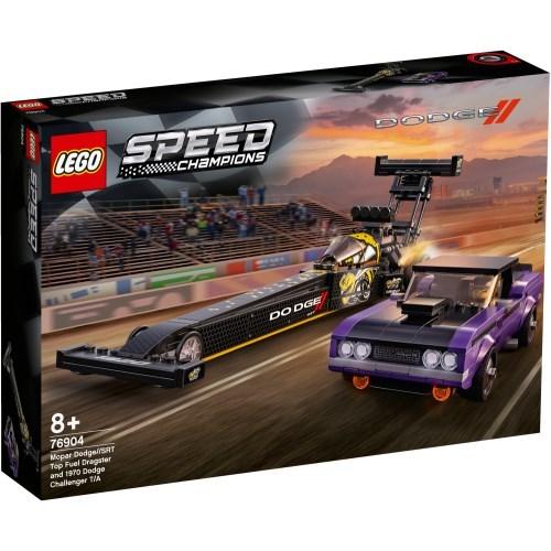 LEGO レゴ スピードチャンピオンモパー ダッジ／／SRT Top Fuel ドラッグスター ＆ 1970 ダッジ チャレンジャー T／A 76904....｜esdigital