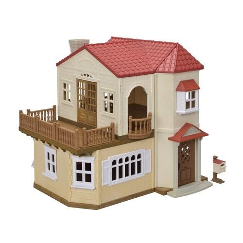 シルバニアファミリー ハ-51 赤い屋根の大きなお家 -屋根裏はひみつのお部屋-おもちゃ こども 子供 女の子 人形遊び ハウス 3歳