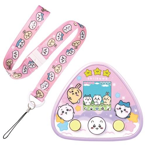 ちいかわといっしょ むちゃかわパープルDXセット グッズ 携帯 液晶 電子玩具 持ち運び かわいい ネックストラップ お世話 アイテム 一緒 子ども プレ.... | 