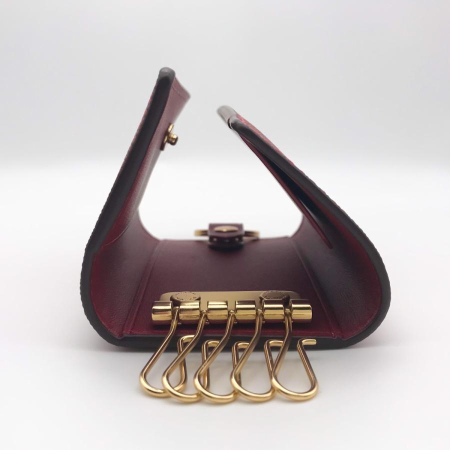 COACH レッドキーケース COACH コーチ キーケース クロスグレーン レザー 6連 スマート