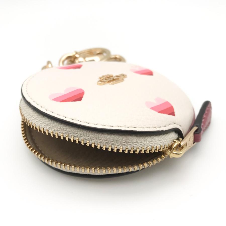コーチCOACHサーキュラーコインポーチウィズハートプリント