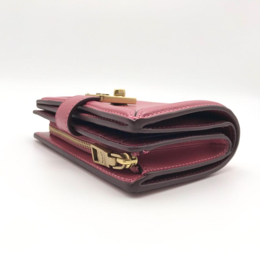 【美品】 COACH コーチ ハットンウォレット 二つ折り財布 ワインレッド COACH（コーチ） ☆COACH☆ HUTTON WALLET ハットン ウォレット ブラス