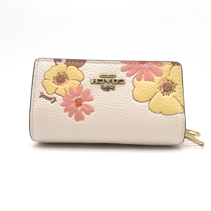 COACH 大人気! 6リング キーケース ウィズ フローラル プリント 新品- コーチ COACH 6リングキーケース