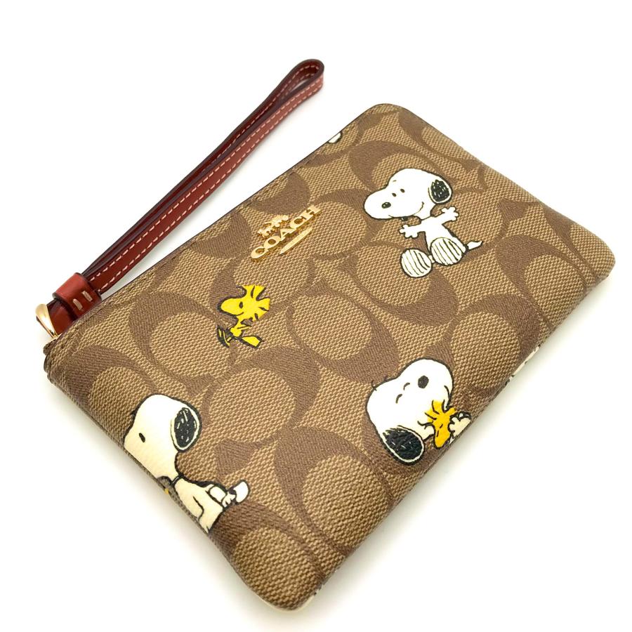 通販特価商品 COACH x PEANUTS コーナー ジップ リストレット