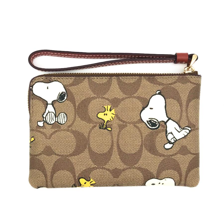 コーチ ★COACH★ コーナージップ リストレット シグネチャー スヌーピー ウッドストック ポーチ COACH X PEANUTS コラボ  CF214 IMT1O