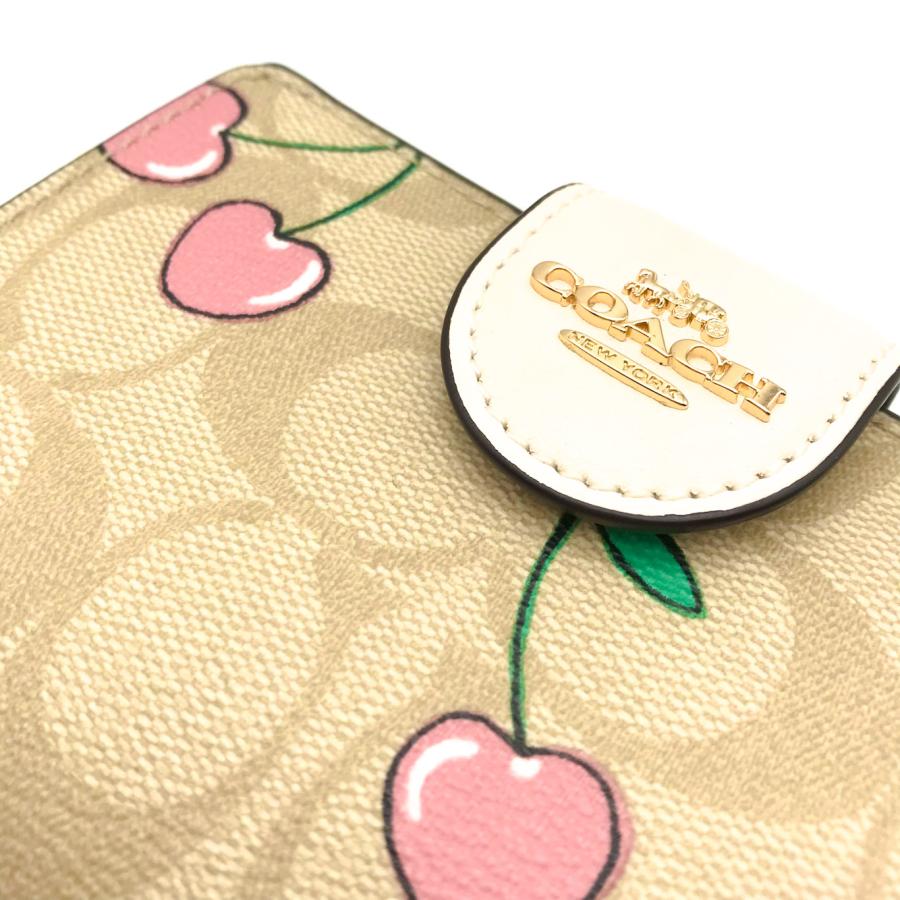 [ 新品・未使用 ] COACH 長財布 チェリープリント COACH コーチ 長財布 レザー チェリー さくらんぼ プリント ロゴ