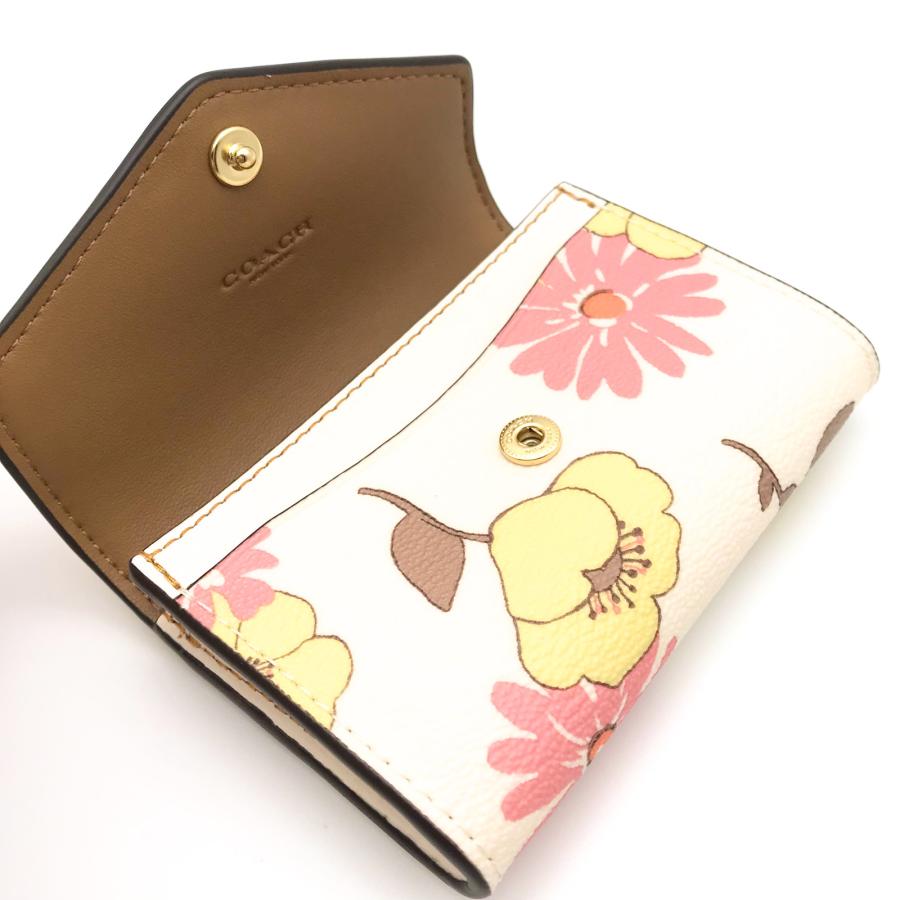 コーチ 名刺入れ ☆COACH☆ フラップ カードケース フローラル 
