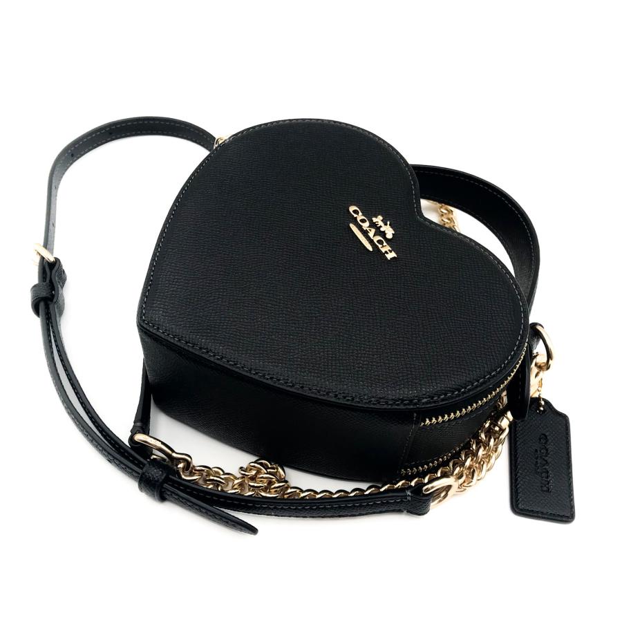 極美品✨コーチ　ボディバッグ　ショルダーバッグ　シボ革　ブラック　チャーム2つ COACH コーチ ショルダーバッグ ☆COACH☆ ハート クロスボディ