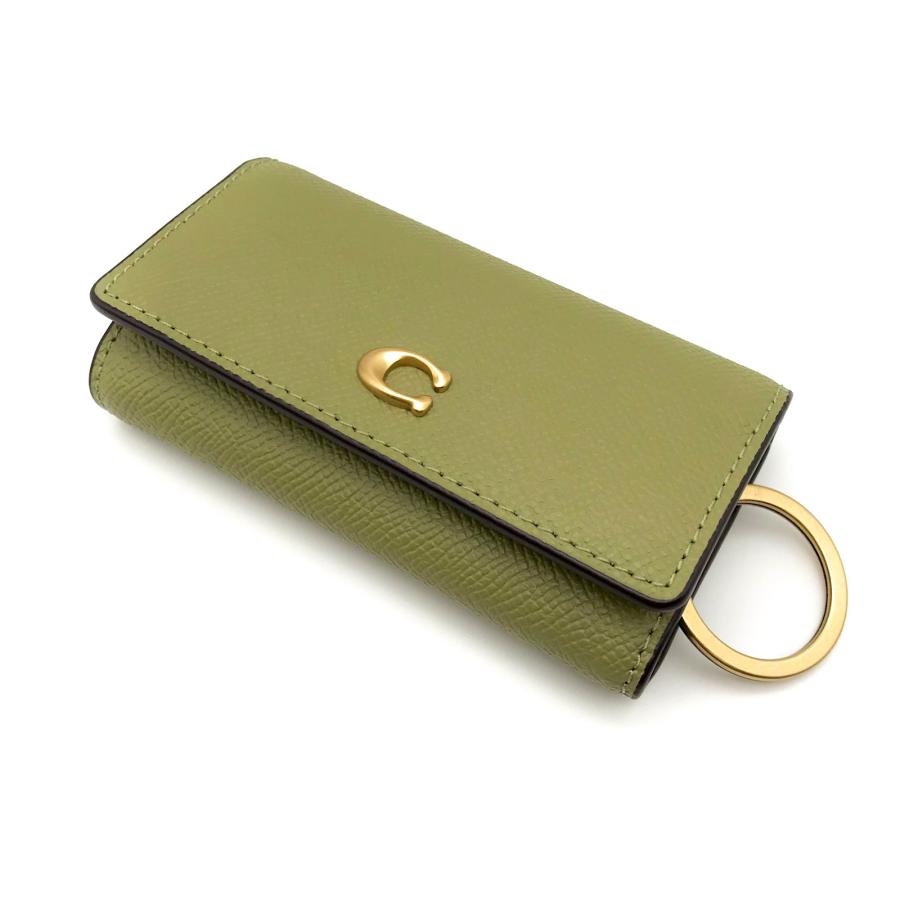 【COACH新品】6リングキーケース ピスタチオカラー COACH コーチ ☆COACH☆ 6リング キーケース クロスグレイン