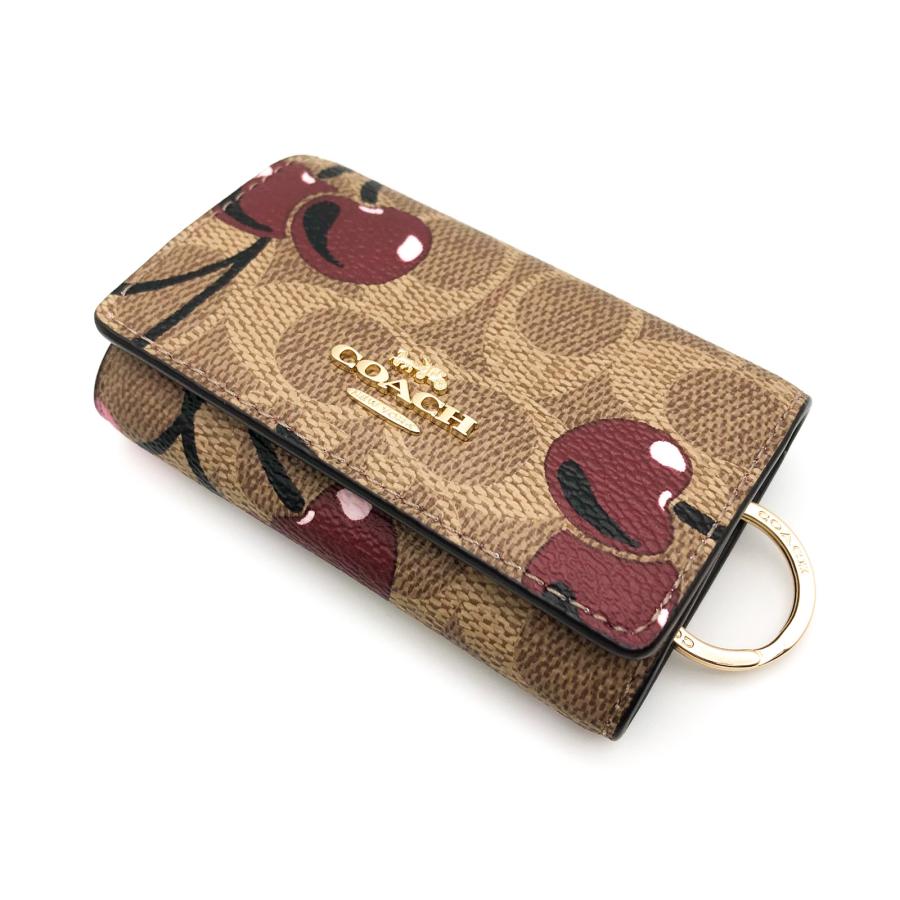 COACH 大人気！！ 5リングキーケース シグネチャー チェリープリント 新品 COACH コーチ ☆COACH☆ ファイブ リング キーケース