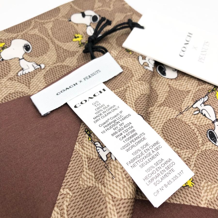 【COACH X PEANUTS】シグネチャー スヌーピー！スキニー スカーフ COACH - 【COACH X PEANUTS】シグネチャー スヌーピー！スキニー