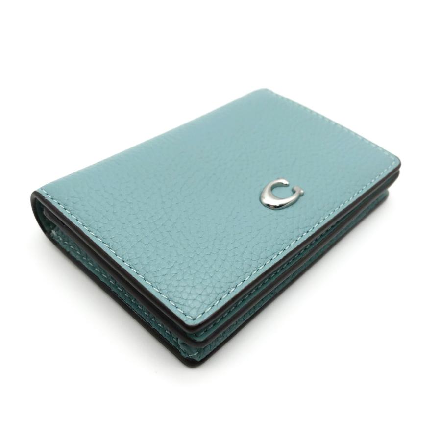 【COACH☆新品】 エッセンシャル ビジネス カード ケース☆アクアマリン COACH ☆大人気☆ エッセンシャル ビジネスカードケース アクア