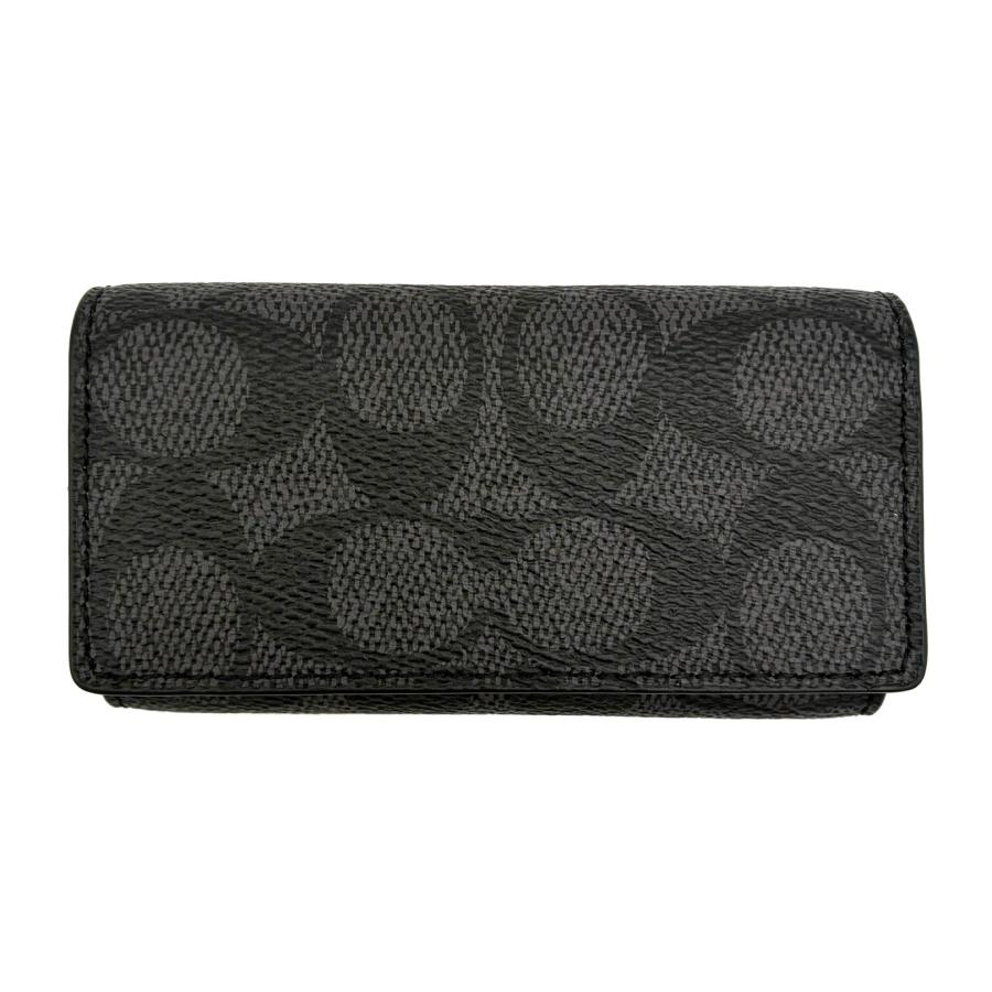 未使用品 COACH ケース シグネチャー チャコール リング付き COACH（コーチ） ☆COACH☆ 6リング キーケース シグネチャー