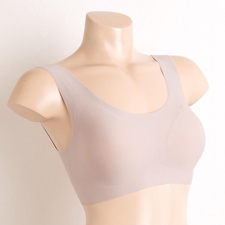 ◇カップ裏シルク ワイヤレスブラジャー レディース ナイトブラ グレー ブラック M/L |  | 03