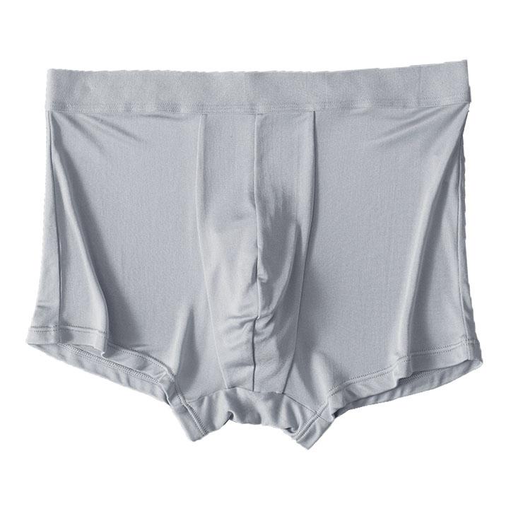 M様リクエスト　シルク１００％　男性肌着上下 2セット　 グレー XL ◇シルク100% メンズ ボクサーパンツ グレー ネイビー 紺 ワイン 赤