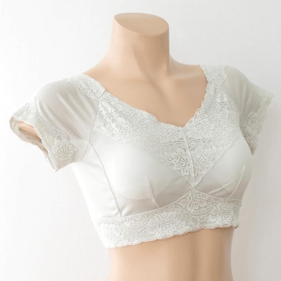 シルク カップ付き 汗取り ハーフトップ インナー 下着 肌着 日本製 アンダーウエア レディース 絹 冷えとり 敏感肌 低刺激 |  | 03