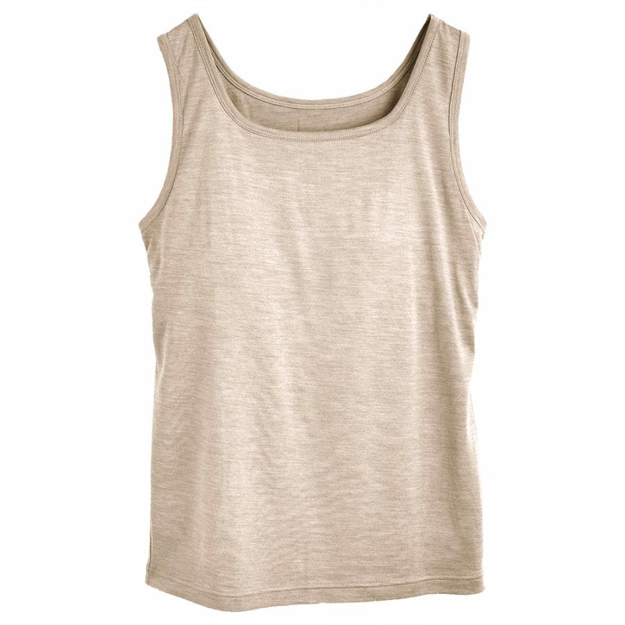 シルク100％ ソフトジャージー カップ付き タンクトップ 日本製 ウォッシャブル加工 ゆるラク レディース ベージュ ネイビー ブラック 黒 M/L |  | 18