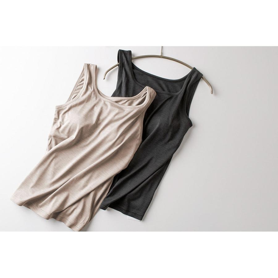 シルク100％ ソフトジャージー カップ付き タンクトップ 日本製 ウォッシャブル加工 ゆるラク レディース ベージュ ネイビー ブラック 黒 M/L |  | 02