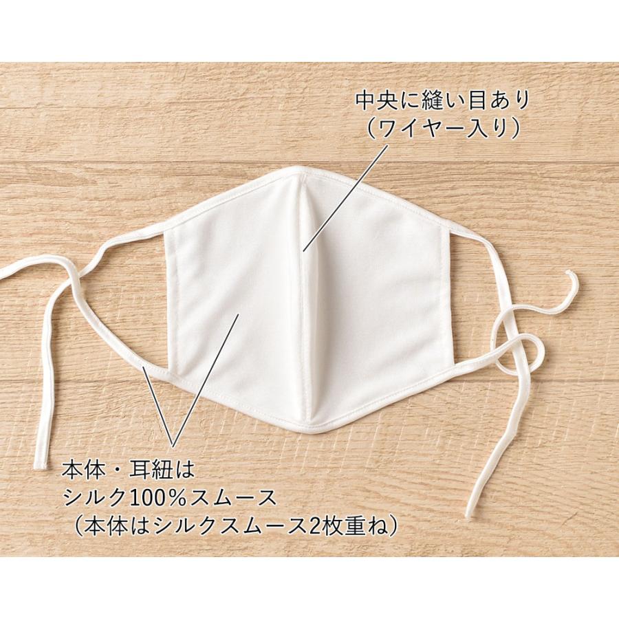 紐までシルク シルク100％ 敏感肌用マスク 正絹110gスムース 睡眠 日本