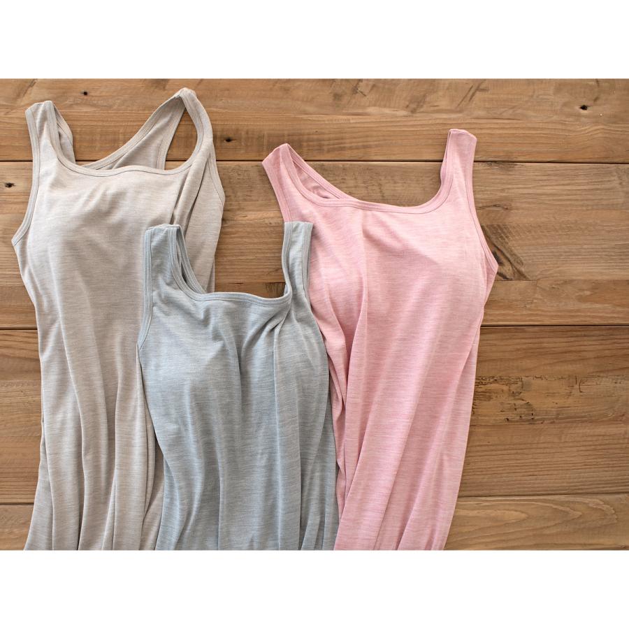 【es-8659】 シルク100％ ソフトジャージー カップ付き タンクスリップ ゆるラク 日本製 ウォッシャブル加工 レディース 薄紅 亜麻色 錫色 紺色 M/L |  | 02