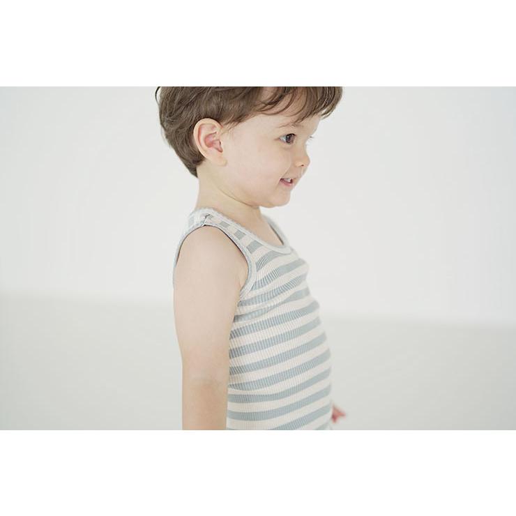 ◇廃盤30％OFF！シルクコットン タンクロンパース ベビー キッズ肌着 ピンク グリーン ボーダー 70cm 80cm 90cm |  | 05