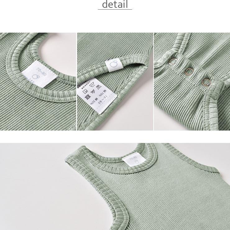 ◇廃盤30％OFF！シルクコットン タンクロンパース ベビー キッズ肌着 ピンク グリーン ボーダー 70cm 80cm 90cm |  | 09