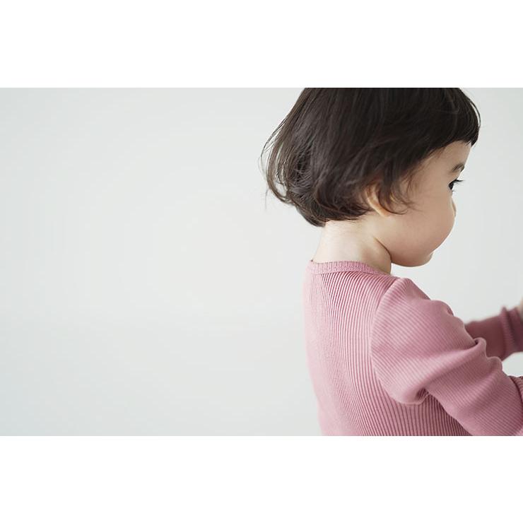 ◇廃盤30％OFF！シルクコットン 長袖ロンパース ベビー キッズ肌着 ピンク グリーン ボーダー 70cm 80cm 90cm |  | 10