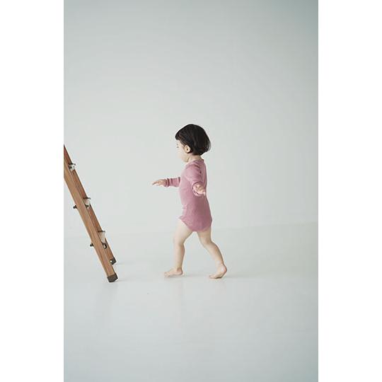 ◇廃盤30％OFF！シルクコットン 長袖ロンパース ベビー キッズ肌着 ピンク グリーン ボーダー 70cm 80cm 90cm |  | 08