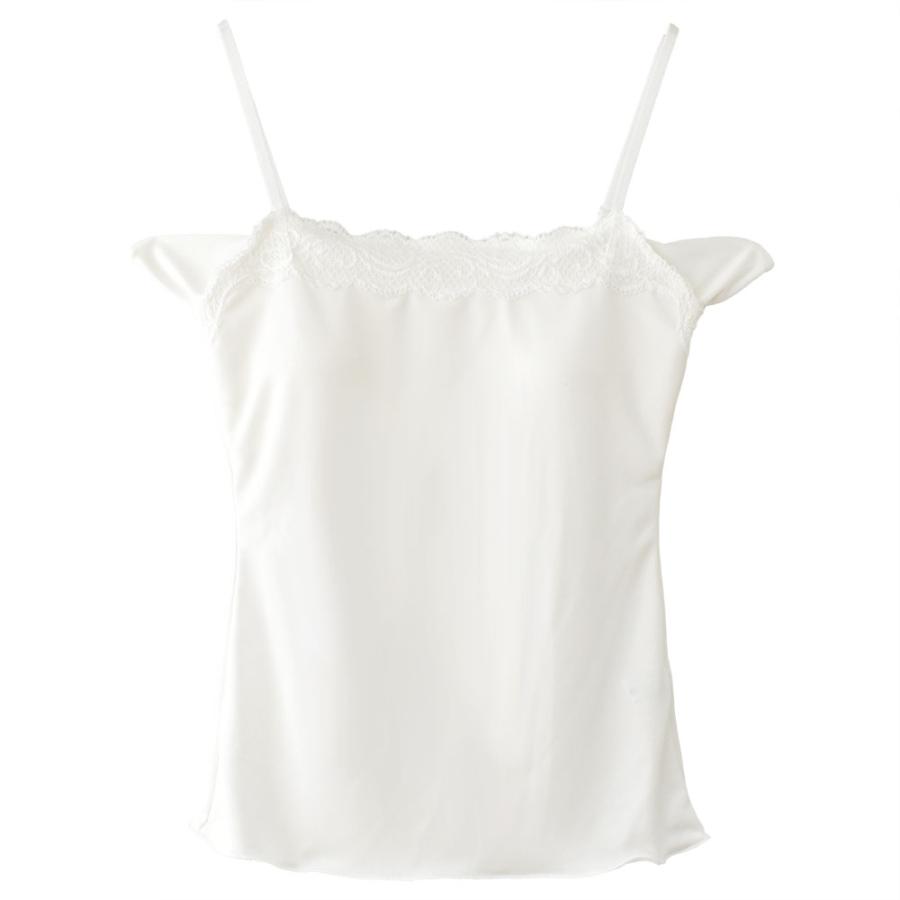 es-1051 シルクスムース カップ＆汗取りパッド付き キャミソール 日本製 レディース 身生地シルク100％ オフホワイト白 ベージュ |  | 14