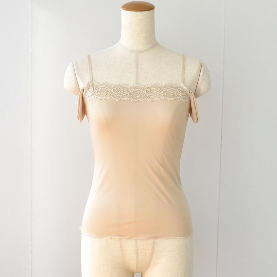 es-1052 シルクスムース 汗取りパッド付き キャミソール 日本製 レディース 身生地シルク100％ オフホワイト白 ベージュ |  | 04