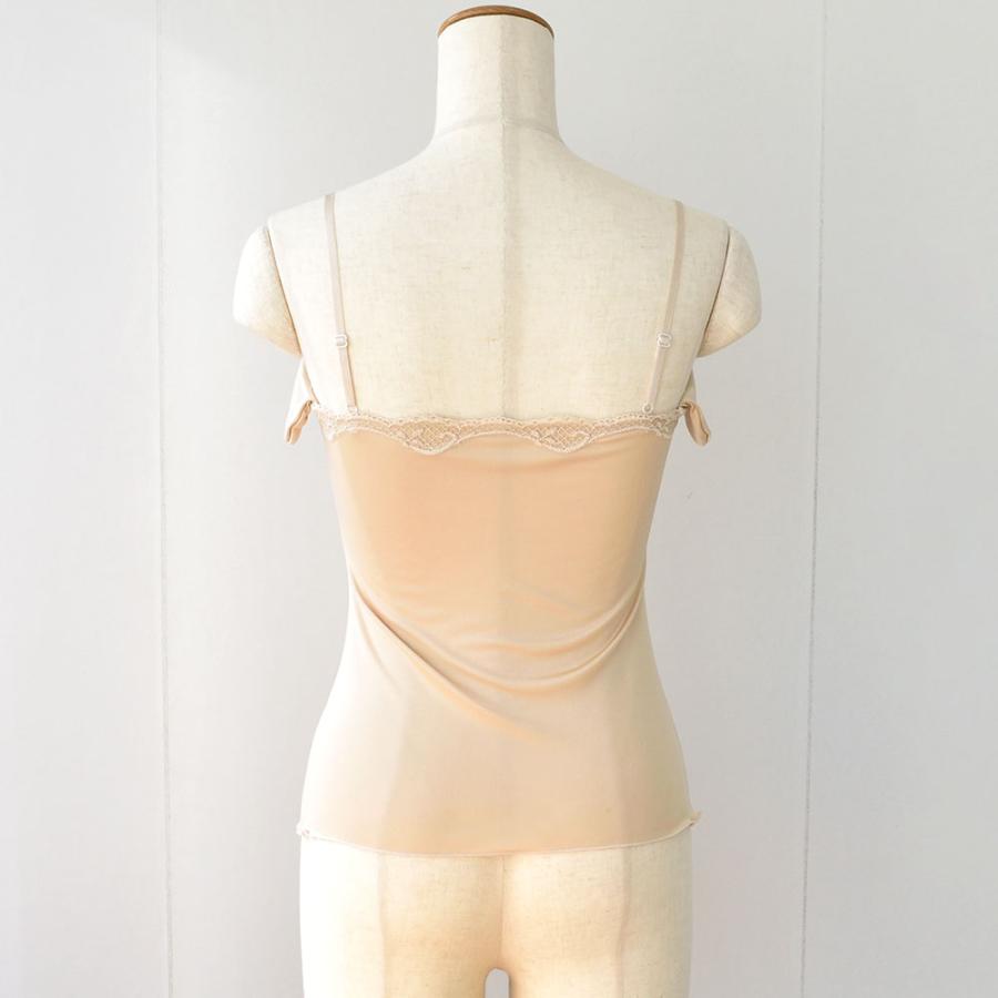 es-1052 シルクスムース 汗取りパッド付き キャミソール 日本製 レディース 身生地シルク100％ オフホワイト白 ベージュ |  | 06