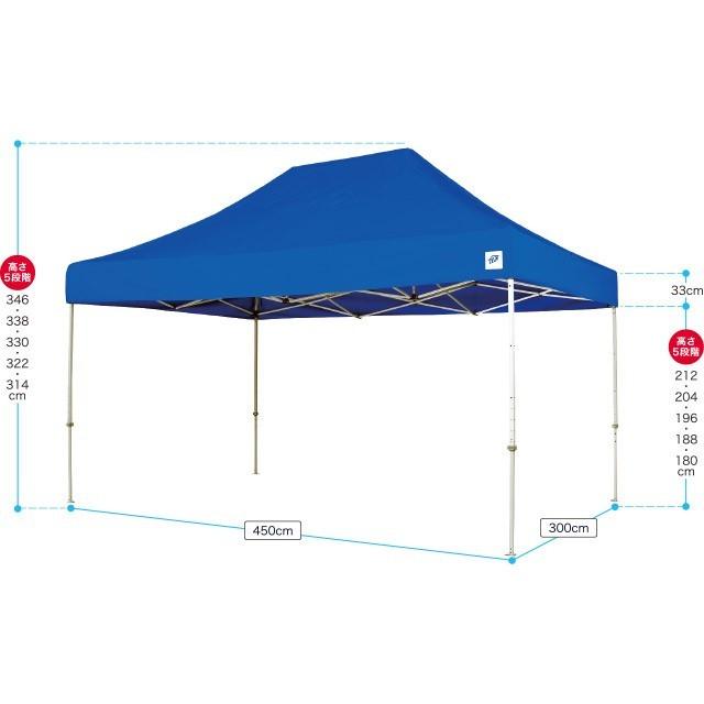 テント ワンタッチ タープテント 3m×4.5m EZ-UP DELUXE DXA45 アルミ製軽量フレーム 送料無料 頑丈プロ向け 簡単設置  日除け 日よけ｜esheetpro｜06