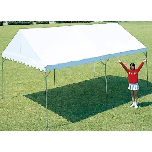組立式パイプテント　3間×5間（5.4ｍ×9ｍ）　スーパーキングEテント　組立簡単　天幕素材エステル帆布　スチール製フレーム