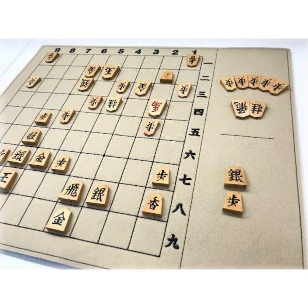 フェルト製数字入り 駒台一体型将棋盤(ベージュ色) |  | 02