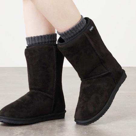 特価・型崩れ有りB品】レディース スエード調 ムートンブーツ ロング丈