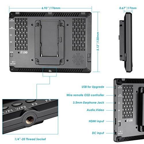 Neewer F100 7inch 1280ｘ800 IPSスクリーンカメラフィールドモニターキット 4K入力 2600mAh充電式バッテリー｜eshop-smart-market｜03