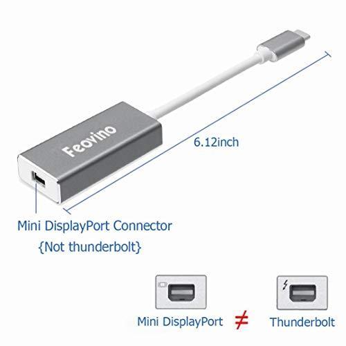 Feovino USB-C - Mini DisplayPortアダプター 4K USB Type C 