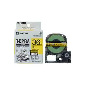 TEPRA PRO 【純正】テプラPROテープ 強粘着ラベル SC36YW 黄に黒文字