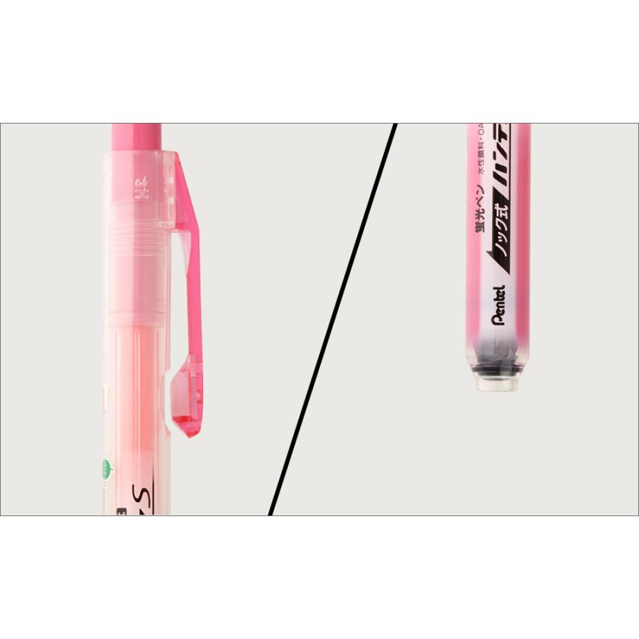ぺんてる（Pentel） ノック式蛍光ペン 蛍光ハンディラインS SXNS15-G