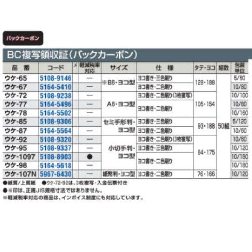KOKUYO コクヨ BC複写領収証 ウケ-77 A6・ヨコ型 50組 1冊 KOKUYO コクヨ BC複写領収証 ウケ-77 A6・ヨコ型 50組 1冊