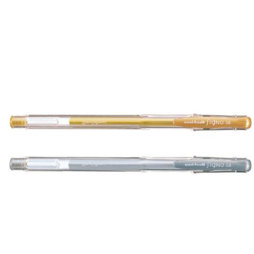 ユニボール シグノ 三菱鉛筆 スタンダード 0.8mm UM-100 金/銀 1本