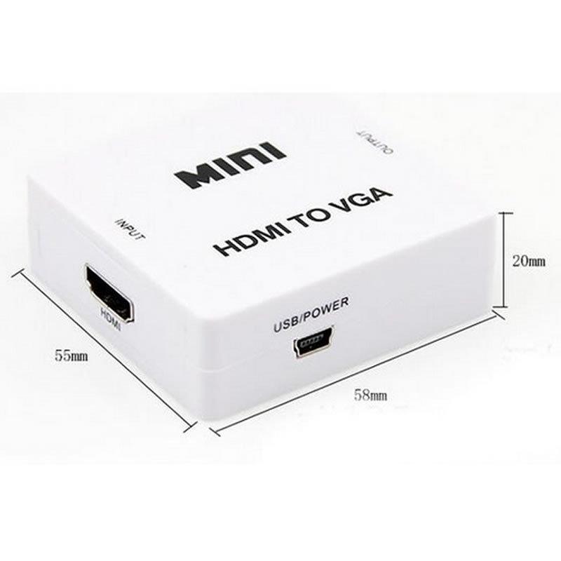 HDMI to VGA コンバーター RCA変換アダプタ 1080P対応 電源不要 音声対応 HDMI入力をコンポジットVGA出力へ変換 |  | 03