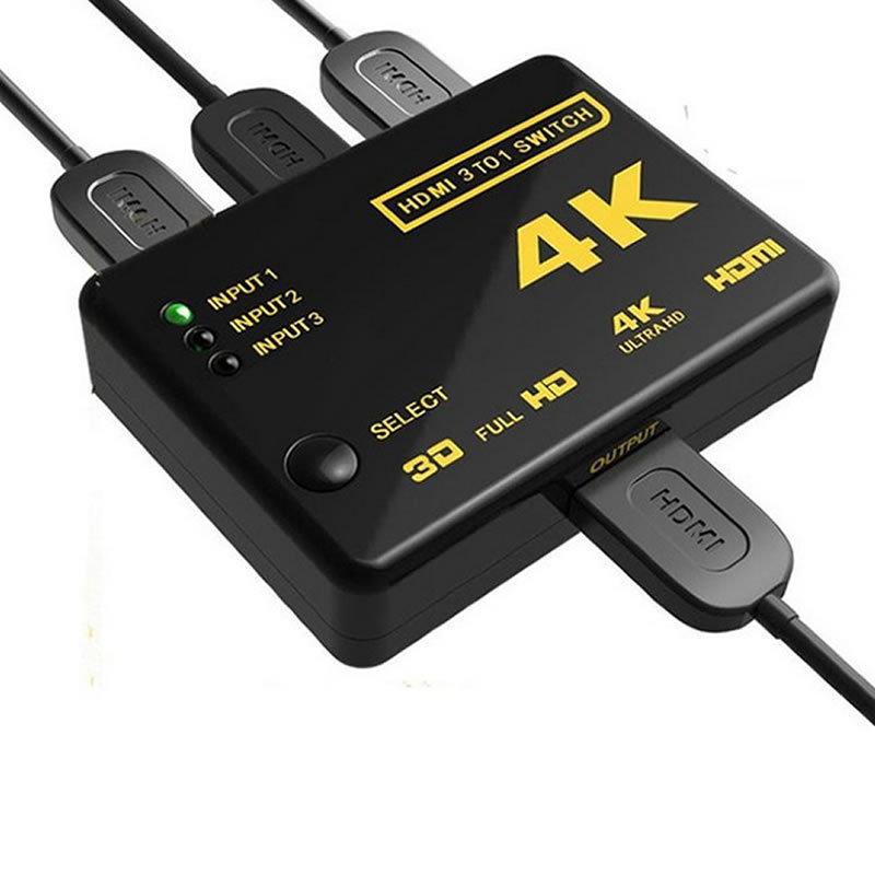 HDMI切替器 セレクター 4K 2K対応 切替器 3入力1出力 リモコン付き PC Blu-ray ゲーム機などに USB給電対応 自動切換え HDMIポート不足解消 |  | 01