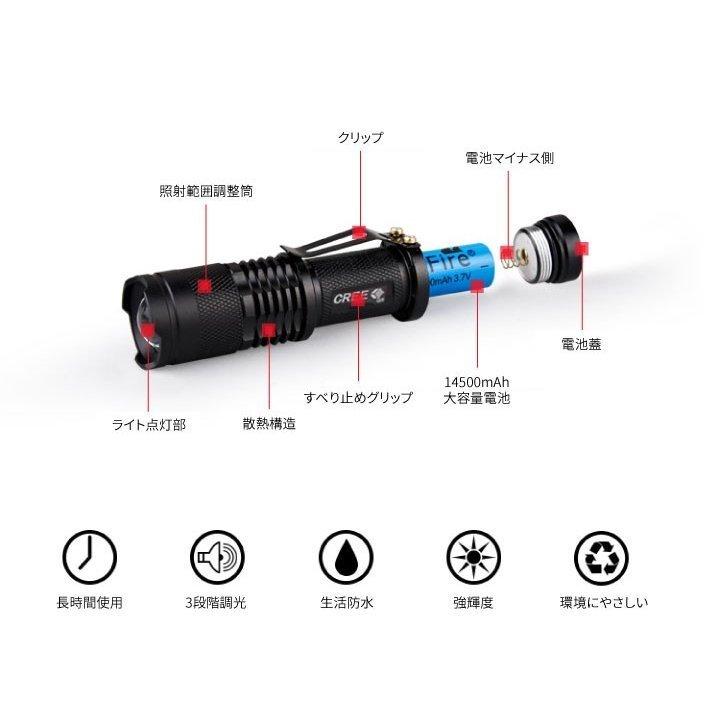 懐中電灯 ハンドライト フラッシュライト LEDライト コンパクト ハンディライト 350ルーメン コンパクト 防災 登山 キャンプ アウトドア |  | 02