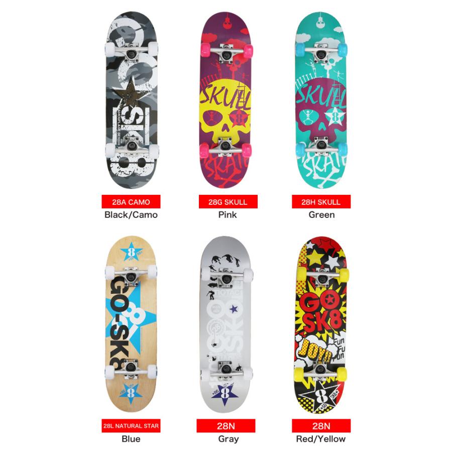 【送料無料】GOSK8 ゴースケ スケートボード スケボー コンプリート 完成品 28インチ 31インチ ジュニア｜eshop｜04